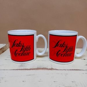Set of two Saks Fifth Ave Coffee J. Bucke Coffee Mugs Made in England